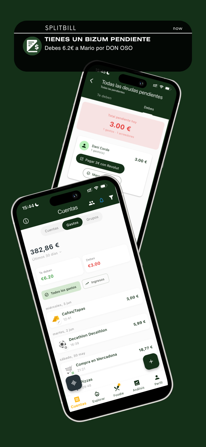 Cobra a tus amigos con zumbidos y pago instantáneo con Revolut en SplitBill